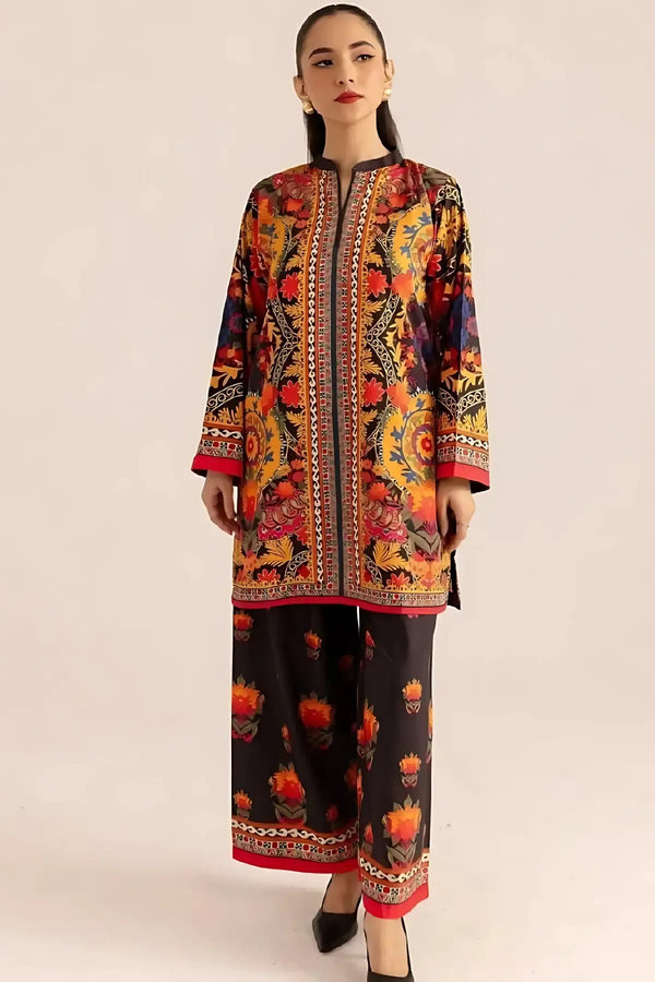 DORIA LAWN  PRINTED SHIRT WITH DECENT PRINTED PLAZO