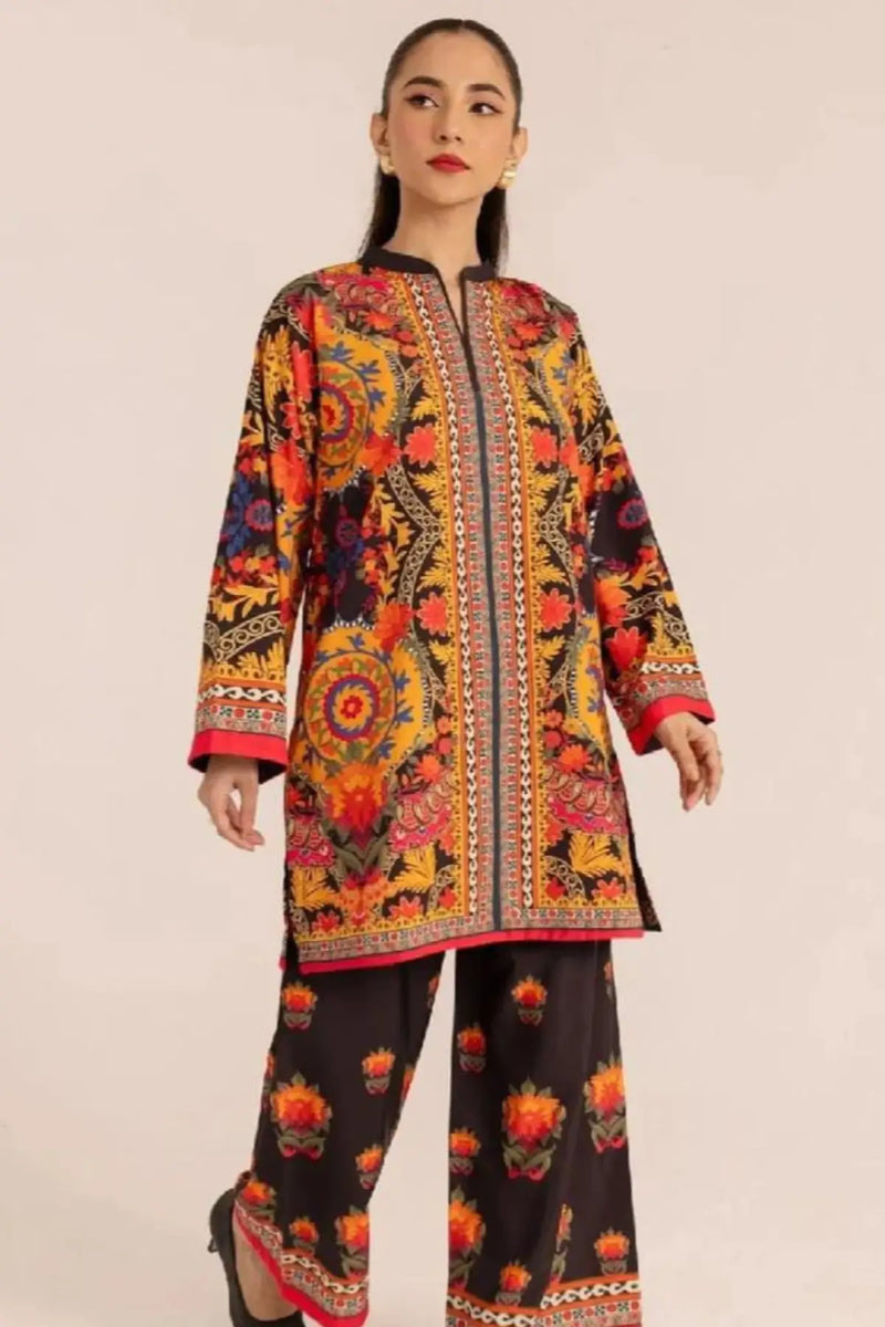 DORIA LAWN  PRINTED SHIRT WITH DECENT PRINTED PLAZO