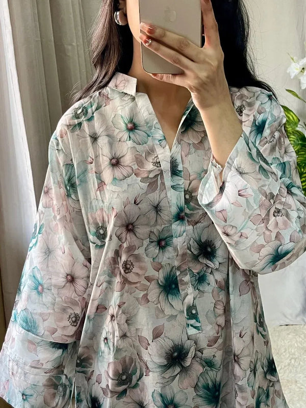 2 PC LONG LENGTH EDITION CLASSIC LAWN- WITH FLORAL ELEGANT PRINTS
