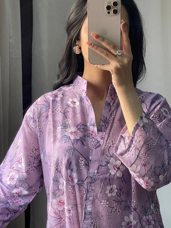 2 PC LONG LENGTH EDITION CLASSIC LAWN- WITH FLORAL ELEGANT PRINTS