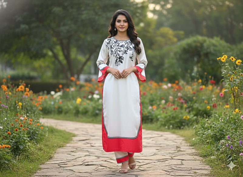 Sale offer on 2 Piece long length imported korian grip fabric with same printed trouser
