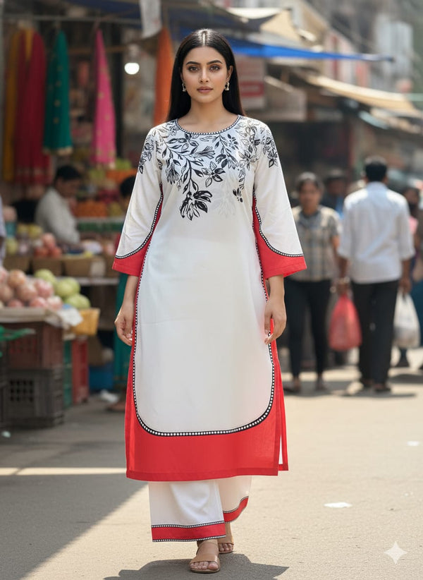 Sale offer on 2 Piece long length imported korian grip fabric with same printed trouser