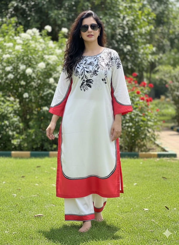 Sale offer on 2 Piece long length imported korian grip fabric with same printed trouser