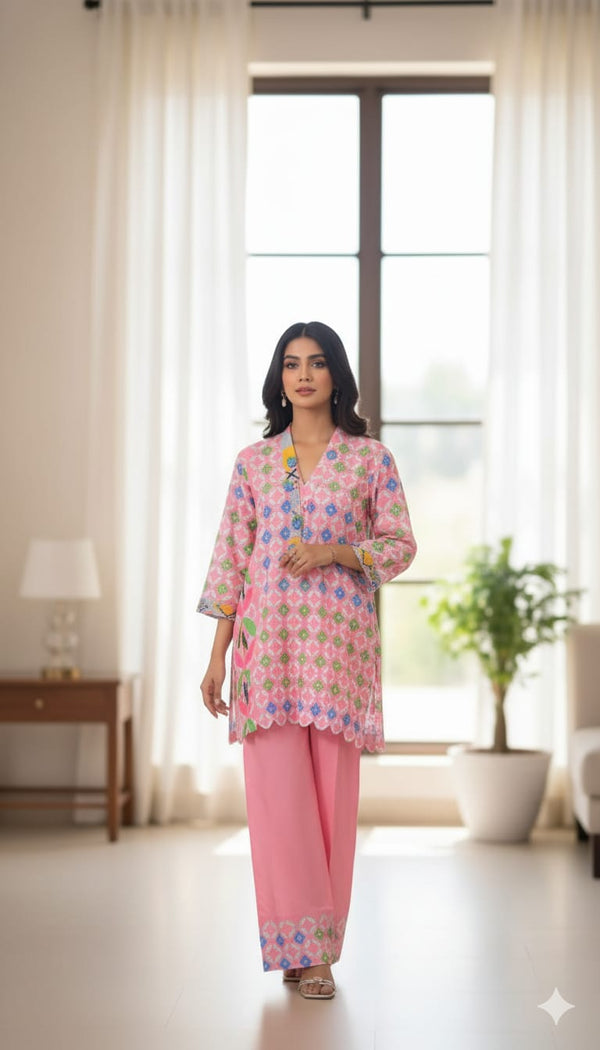 PURE BANADORA LAWN COTTON PREMIUM QUALITY PRINTED 2pC CORDSETS   *SAME PRINTED MATCHING  FULL SIZE PLAZO