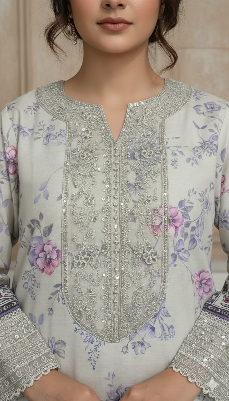 3PC long length premium quality # Embroidry outfit # Banadora # Mix season