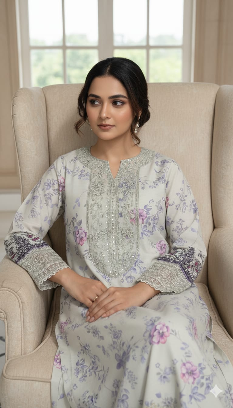 3PC long length premium quality # Embroidry outfit # Banadora # Mix season