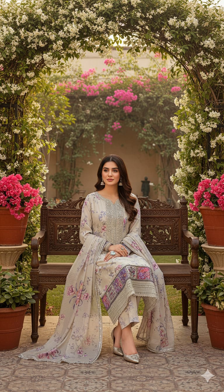 3PC long length premium quality # Embroidry outfit # Banadora # Mix season