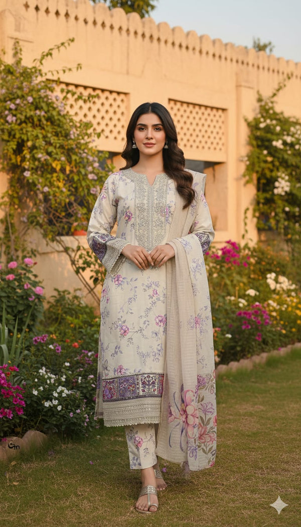 3PC long length premium quality # Embroidry outfit # Banadora # Mix season